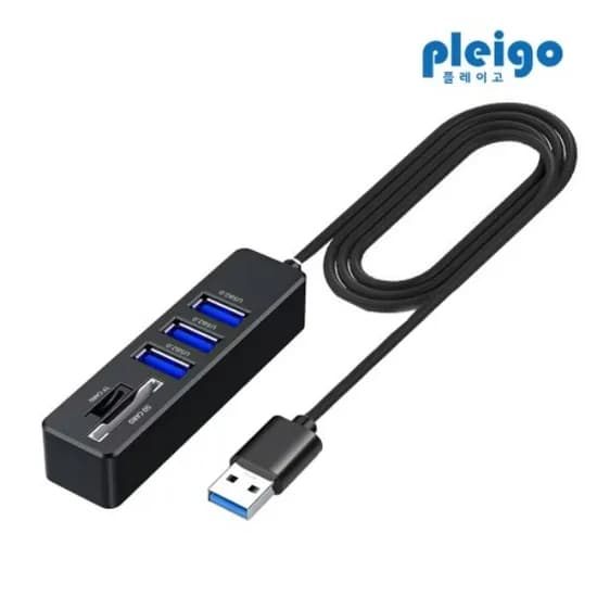 플레이고 MH31 5in1 USB2.0 멀티허브, 80cm, 블랙, 1개