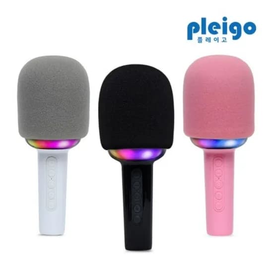 플레이고 휴대용 블루투스 V5.1 무선 에코 마이크, P154, 블랙, 1개
