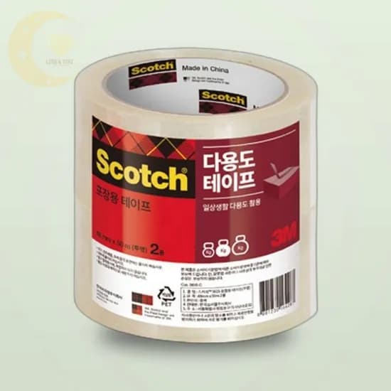 3M 스카치 다용도 포장용 테이프 3615-2 투명 48mmx50M 2롤입 1개