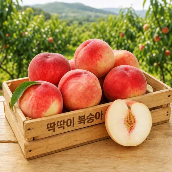 백도복숭아, 대과, 2kg, 6-9과, 1박스