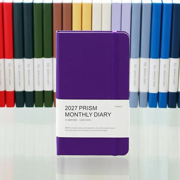 인디고 2027 프리즘 슬림 먼슬리 다이어리 클래식블루 48절 13,800원