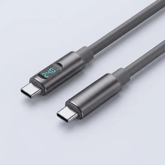 에이팔란스 LED 전력표시 PD 240W C to C 초고속 충전 데이터 케이블, 라이트 그레이, 1.8m, 1개
