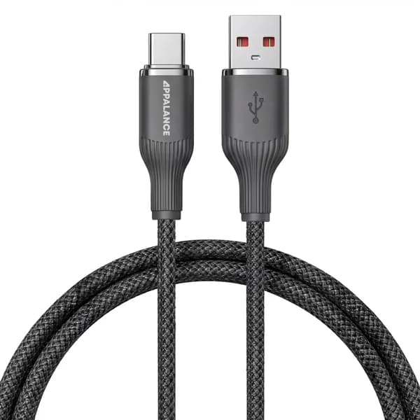 에이팔란스 단락방지 패브릭 USB-A to C 고속 충전 케이블 30W 다크그레이 2m 1개