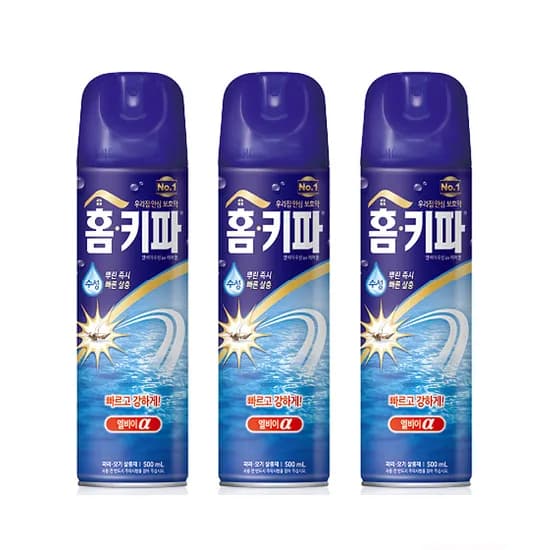 홈키파 수성 에어졸 모기 살충제 엘비이 알파 500ml 2개