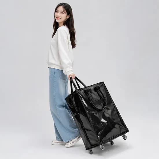 더굴러 접이식 롤링 쇼핑 카트 블랙 1개