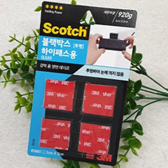 스카치 CLT33 강력 블랙박스 하이패스용 양면테이프 3x3cm 1개