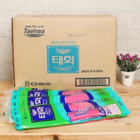 태화고무장갑 L 꽃밴, 핑크, 100켤레