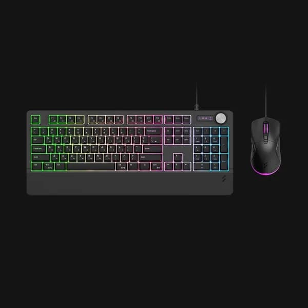 SPM GP100 멤브레인 게이밍 키보드 마우스 세트 RGB LED 블랙