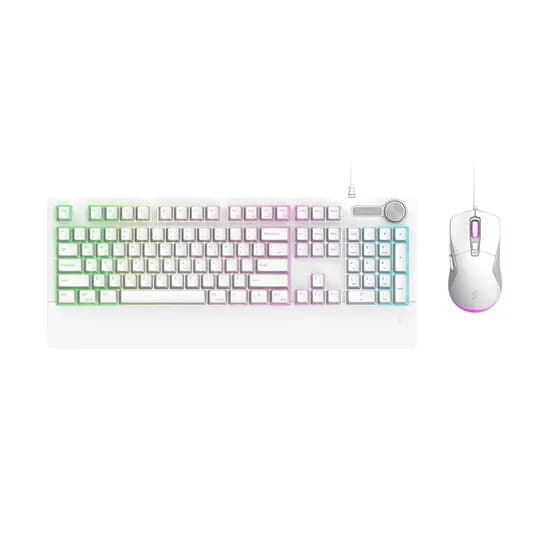 SPM GP100 멤브레인 게이밍 키보드 마우스 세트 RGB LED 화이트 일반형 1개