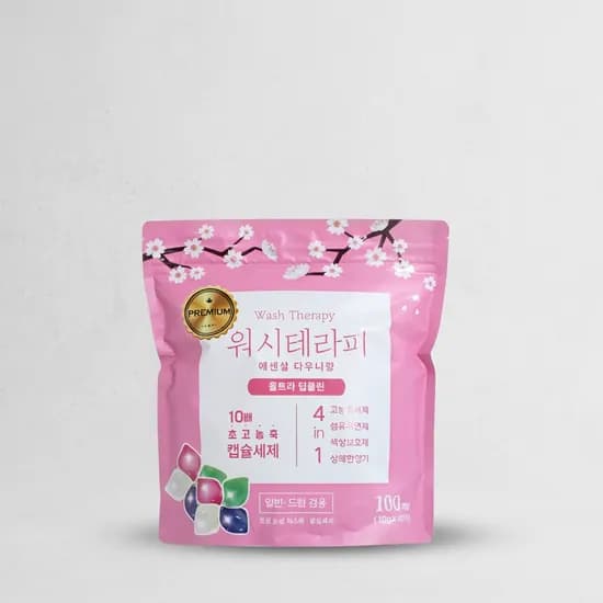 워시테라피 캡슐세제 에센셜 다우니향 100개입 5개