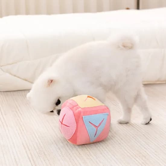 레토 강아지 노즈워크 장난감 큐브볼, LDG-NW03, 핑크, 15cm, 1개