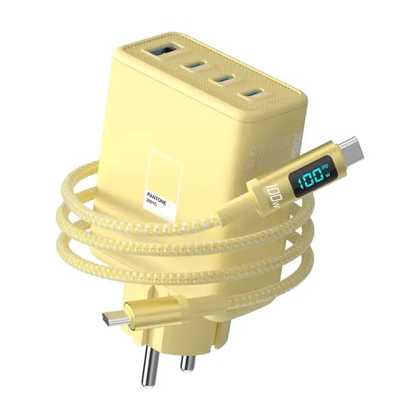 이어맥 100W GaN PD 초고속 멀티 충전기 옐로우 1개