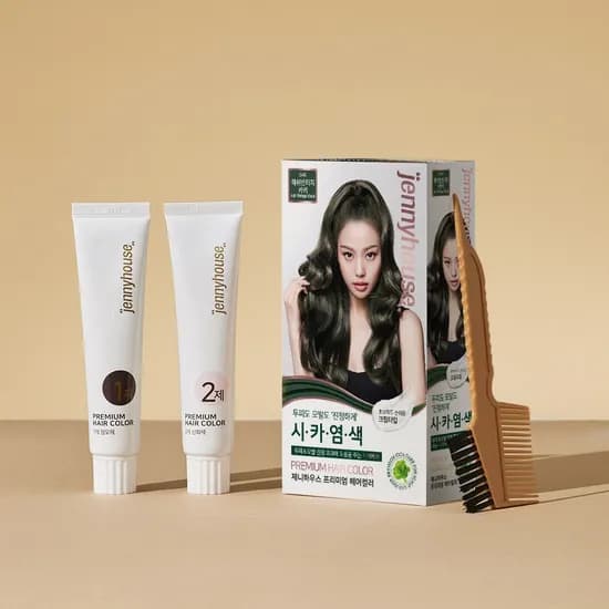 제니하우스 프리미엄 헤어컬러 크림타입 염색약 애쉬빈티지카키 6AK 120g 1개