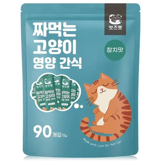 짜먹는 고양이 간식 스틱형, 참치, 15g, 90개입, 1개