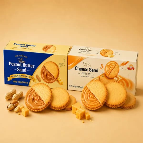 씬 피넛버터 샌드 180g 2개 + 씬 치즈 샌드 180g 2개