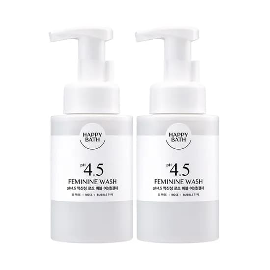 해피바스 PH4.5 약산성 버블 여성청결제 로즈 300ml 2개