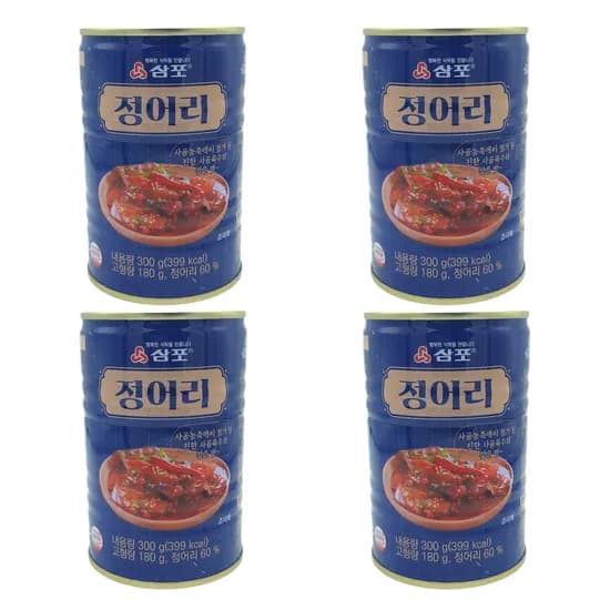 삼포 정어리 통조림 비상식 즉석조리 300g 4개