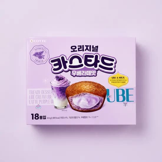 롯데제과 카스타드 우베라떼맛 414g 1개