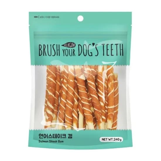 BYDT 스테이크껌 스틱 강아지용, 연어, 240g, 20개입, 1개