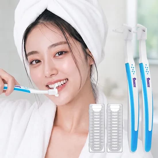 퍼플 고릴라랩 칫솔형 손잡이 치실 칫솔 1개 치실 리필 14개입 색상랜덤 2세트