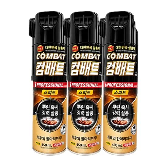 컴배트 스피드 에어로졸 바퀴벌레약 450ml 3개