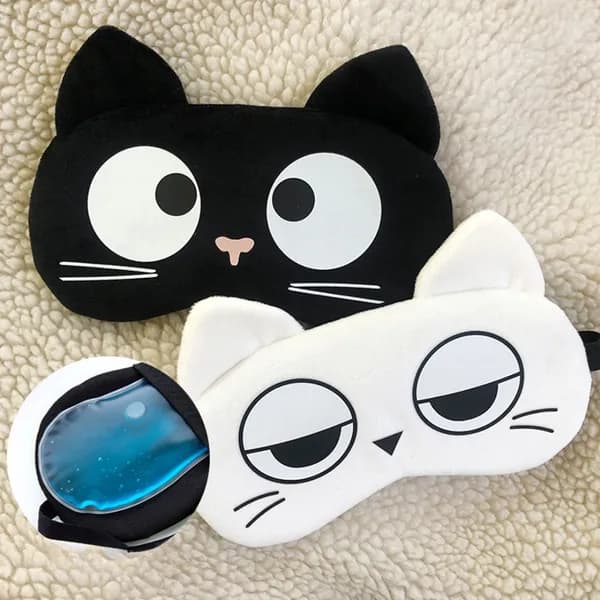 야옹이 수면안대 냉온찜질팩 포함 블랙 1개 8,500원
