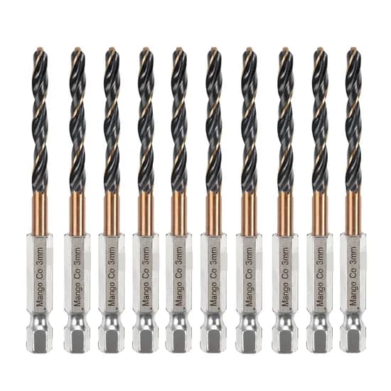 고강도 코발트 스텐기리 드릴비트 M35 CO 육각 3mm 10개입 1세트