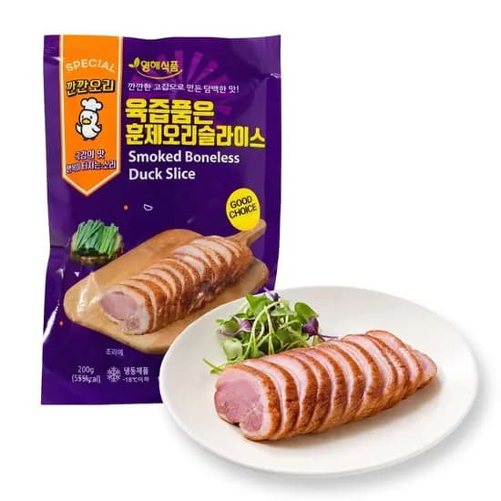 풀빛마을 훈제오리 슬라이스 훈제 냉동 200g 10팩
