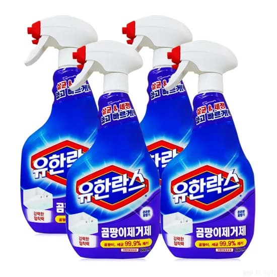 유한락스 곰팡이제거제 600ml 4개
