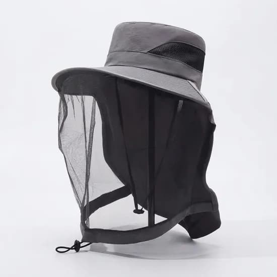 해충차단 햇빛가리개 방충모자, 머리둘레 56-58cm, 차콜, 1개