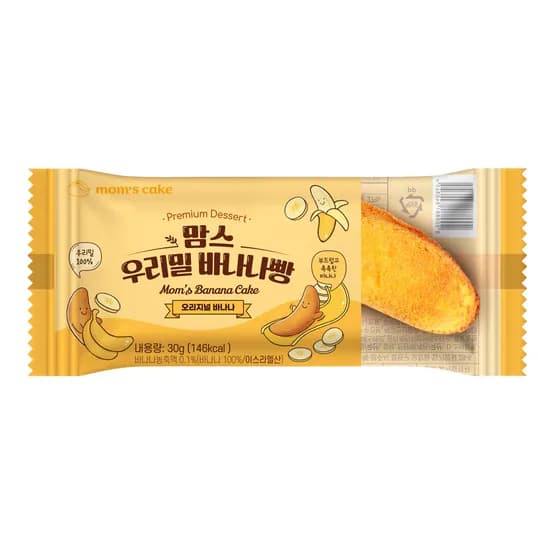 맘스케이크 우리밀 바나나빵, 오리지널, 30g, 15개