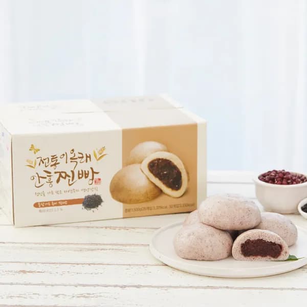 이옥래 안흥찐빵 통팥앙금 흑미 50g 10개 2개