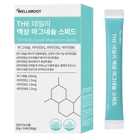 웰앤웰 THE 데일리 액상 마그네슘 스피드 20g 14스틱 1개
