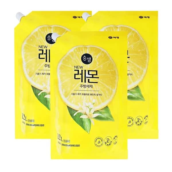 애경 순샘 레몬 주방세제 1.2L 3개
