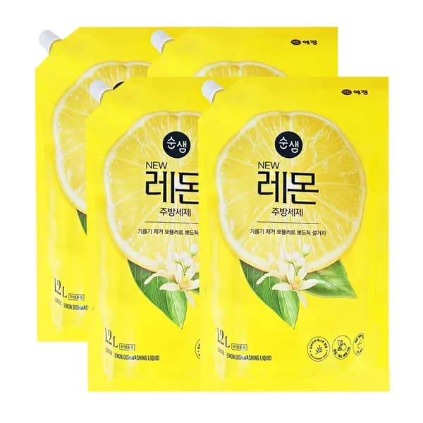 애경 순샘 레몬 주방세제 1.2L 4개