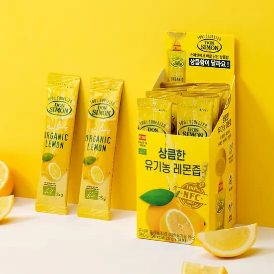 돈시몬 유기농 착즙 레몬, 25g, 100개