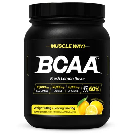 머슬웨이 BCAA 글루타민 타우린 아미노산 레몬맛 600g 1개