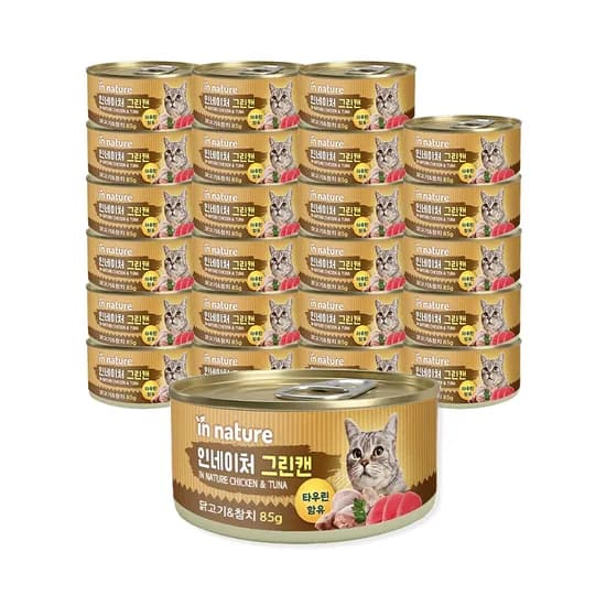 인네이처 그린캔 고양이 간식캔, 닭고기&참치, 85g, 24개입, 1개