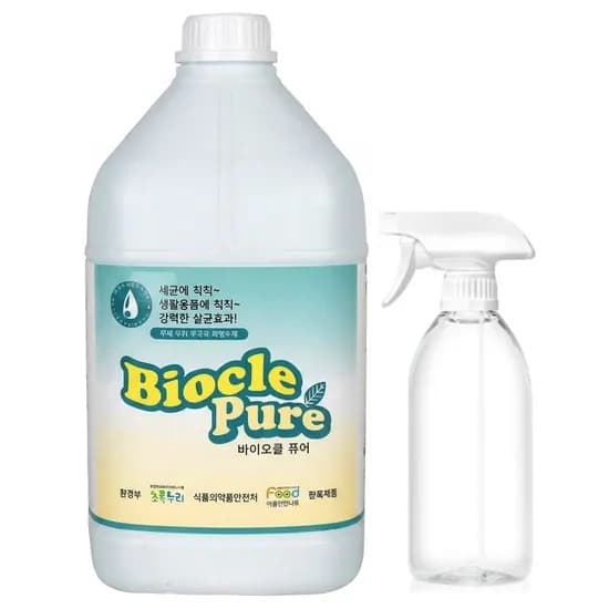 바이오클 퓨어 뿌리는 살균소독수 4L 리필용기 500ml 1개