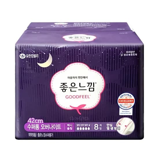 좋은느낌 오리지널 수퍼롱 생리대 오버나이트 8매입 1개