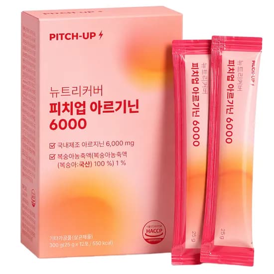 뉴트리커버 피치업 아르기닌 6000 단백질 에너지 젤리 스틱 복숭아맛 300g 1박스 11,800원
