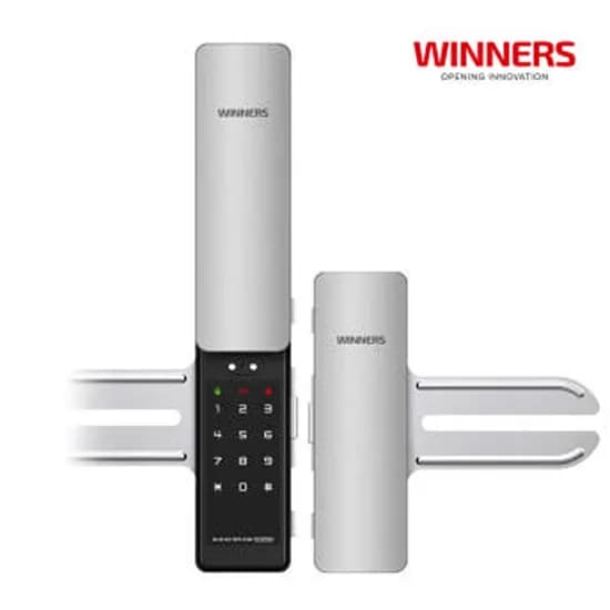 위너스 상가 유리문 도어락 W-GK700S 양문형 카드+비밀번호 1개