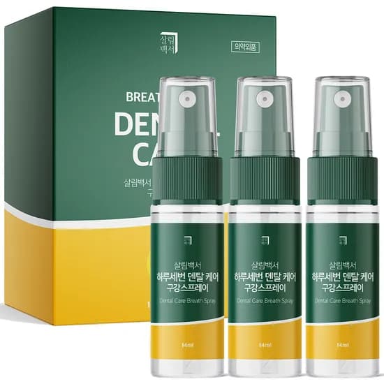 살림백서 하루세번 덴탈 케어 구강 스프레이, 14ml, 3개