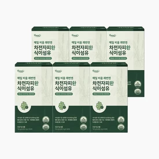 Fumeat 매일 비움 쾌변 습관 차전자피환 식이섬유 30포 6박스
