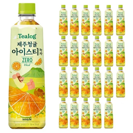 티로그 제주청귤 아이스티 제로 녹차 500ml 24개