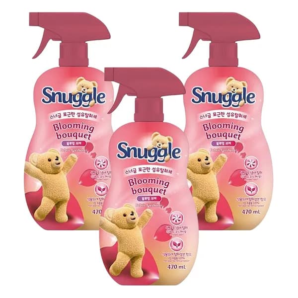 스너글 섬유탈취제 블루밍 부케 470ml 3개