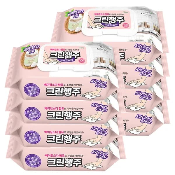 베이킹소다 함유 크린행주 100매입 8개
