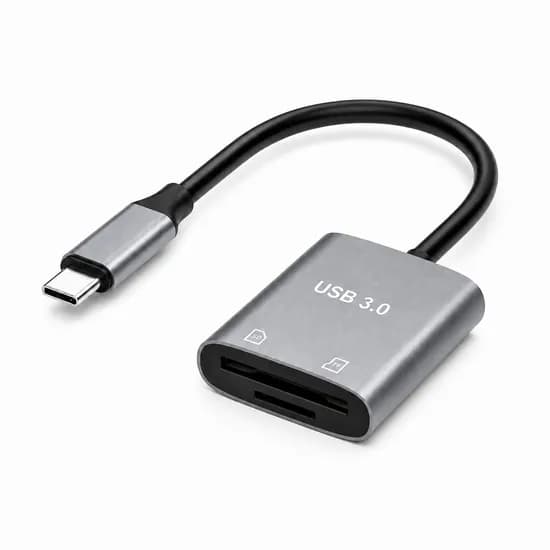 USB C타입 SD TF 카드리더기 OTG 2in1, C타입 3.0, 그레이, 1개