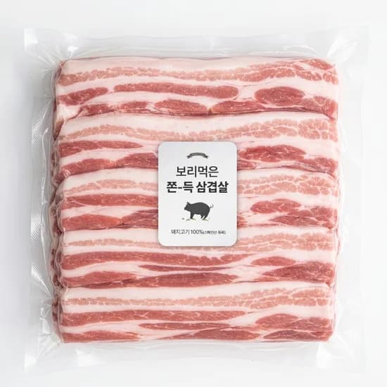 따봉프레시 보리먹은 숙성 흑돼지 황제 삼겹살 500g, 4개