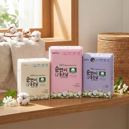샐리의법칙 순면이좋은날 생리대 오버나이트 8매 7팩 13,800원
